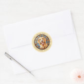 Golden Retriever Ronde Stickers (Envelop)