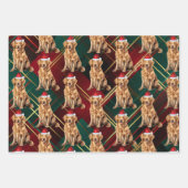 Golden Retriever Rood Groen Vakantie Geplaagd Kers Inpakpapier Vel (Voorkant 2)