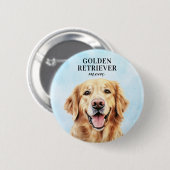 Golden Retriever Round Button Pin (Voorkant /achterkant)