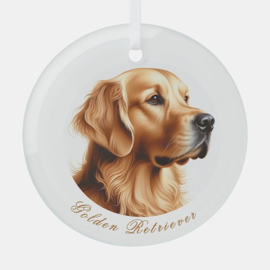 Golden Retriever Round Ornament (Voorkant)