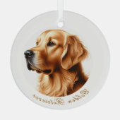 Golden Retriever Round Ornament (Achterkant)
