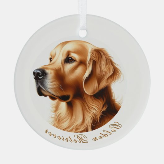Golden Retriever Round Ornament (Achterkant)