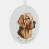 Golden Retriever Round Ornament (Voorkant Rechts)