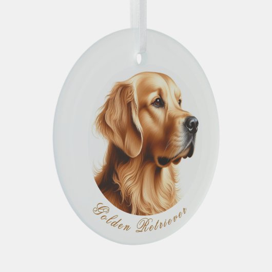 Golden Retriever Round Ornament (Voorkant Rechts)