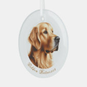 Golden Retriever Round Ornament (Voorkant links)