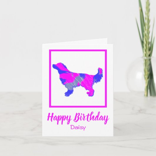 Golden Retriever roze Silhouette Dog Funny Card Kaart (Voorkant)