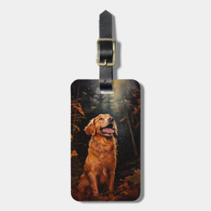 Golden Retriever 's nachts Bagagelabel