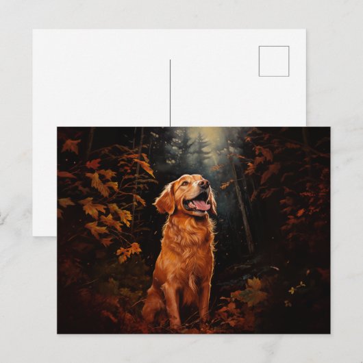 Golden Retriever 's nachts Briefkaart (Voorkant / Achterkant)