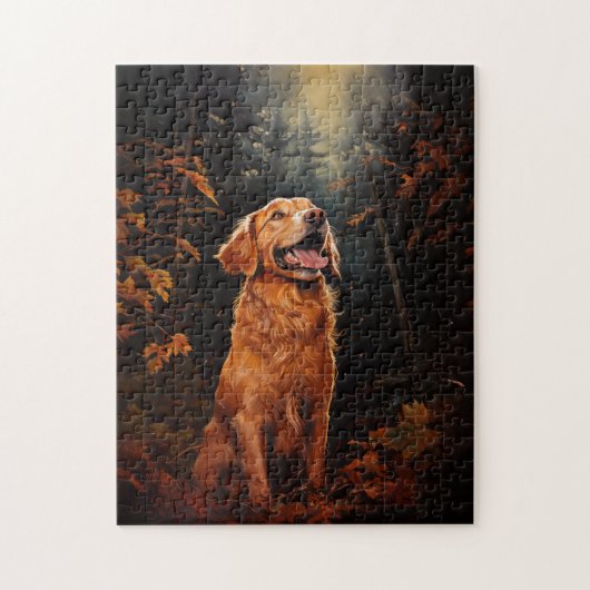 Golden Retriever 's nachts Legpuzzel (Verticaal)