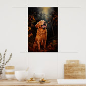 Golden Retriever 's nachts Poster (Keuken)