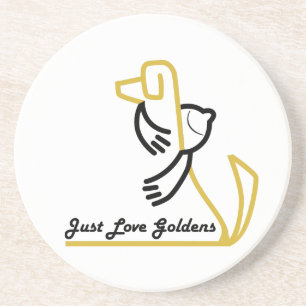 Golden Retriever Sandstone Onderzetter, Love Golde Zandsteen Onderzetter