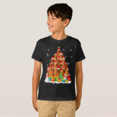 Golden Retriever Santa Christmas Tree Lights Dog X T-shirt (Voorkant volledig)