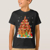 Golden Retriever Santa Christmas Tree Lights Dog X T-shirt (Voorkant)