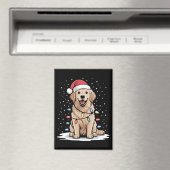 Golden Retriever Santa Christmas Tree Lights Xmas Magneet (Insitu (Vaatwasser))