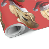 Golden Retriever Santa Claus Cadeaupapier (Rol Hoek)