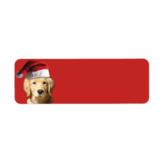 Golden Retriever Santa Claus Etiket (Voorkant)