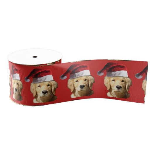 Golden Retriever Santa Claus Grosgrain Lint (Spoel)
