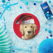 Golden Retriever Santa Claus Papieren Bordje (Feest)