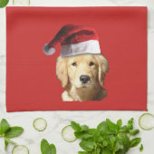 Golden Retriever Santa Claus Theedoek (Gevouwen)