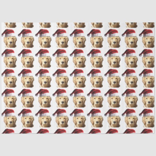Golden Retriever Santa Claus Tissuepapier (Voorkant)