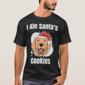 Golden Retriever Santa Dog T-shirt (Voorkant)