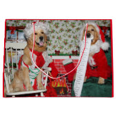 Golden Retriever Santa en Mrs Claus Large Cadeautasje (Voorkant)