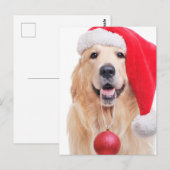 Golden Retriever Santa Hat Briefkaart (Voorkant / Achterkant)