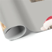 Golden Retriever Santa Hat Gift Wrap Paper Grey Cadeaupapier (Rol Hoek)