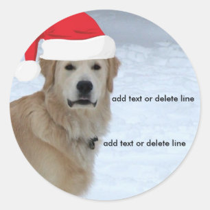 Golden Retriever Santa Hat Sticker