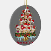 Golden Retriever Santa Hat Xmas Dogs Merry Christm Keramisch Ornament (Rechts)
