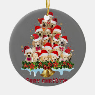 Golden Retriever Santa Hat Xmas Dogs Merry Christm Keramisch Ornament
