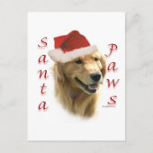 Golden Retriever Santa Paws Feestdagenkaart (Voorkant)
