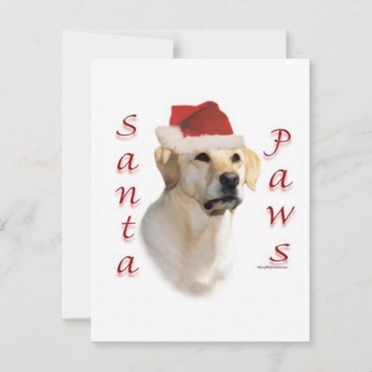 Golden Retriever Santa Paws Flat Vakantie Kaart (Voorkant)