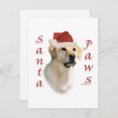 Golden Retriever Santa Paws Flat Vakantie Kaart (Voorkant / Achterkant)