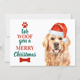 Golden Retriever Schattige Dog Merry Christmas Feestdagenkaart