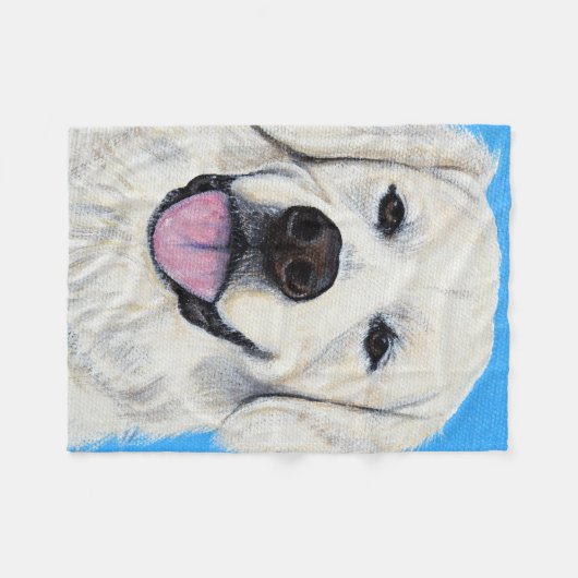Golden Retriever schilderen Fleece Deken (Voorkant (Horizontaal))