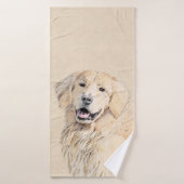 Golden Retriever schilderen - Kute Original Dog Ar Badhanddoek (Badhanddoek)