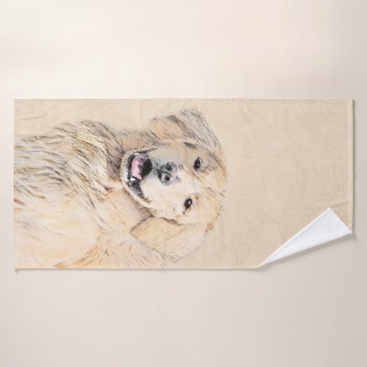Golden Retriever schilderen - Kute Original Dog Ar Badhanddoek (Badhanddoek)