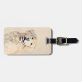 Golden Retriever schilderen - Kute Original Dog Ar Bagagelabel (Voorkant horizontaal)