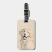 Golden Retriever schilderen - Kute Original Dog Ar Bagagelabel (Voorkant verticaal)