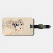 Golden Retriever schilderen - Kute Original Dog Ar Bagagelabel (Achterkant horizontaal)