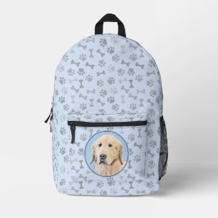 Golden Retriever schilderen - Kute Original Dog Ar Bedrukte Rugzak
