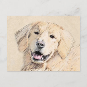 Golden Retriever schilderen - Kute Original Dog Ar Briefkaart