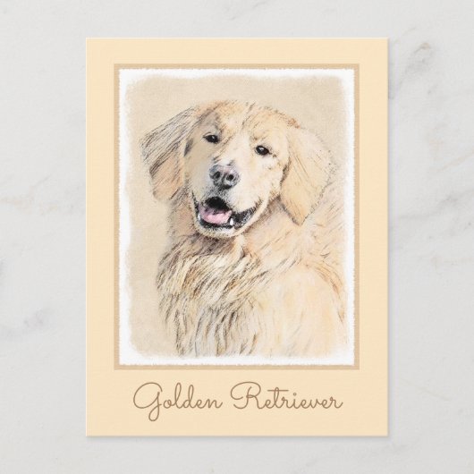 Golden Retriever schilderen - Kute Original Dog Ar Briefkaart (Voorkant)