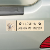 Golden Retriever schilderen - Kute Original Dog Ar Bumpersticker (Op auto)
