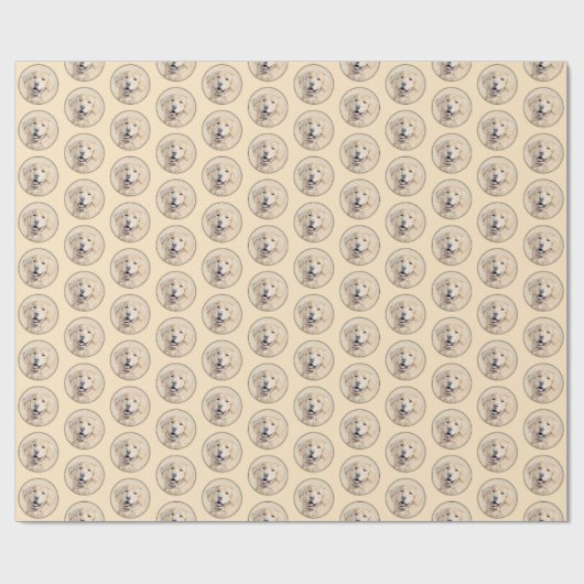 Golden Retriever schilderen - Kute Original Dog Ar Cadeaupapier (Vlak)