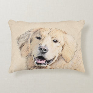 Golden Retriever schilderen - Kute Original Dog Ar Decoratief Kussen
