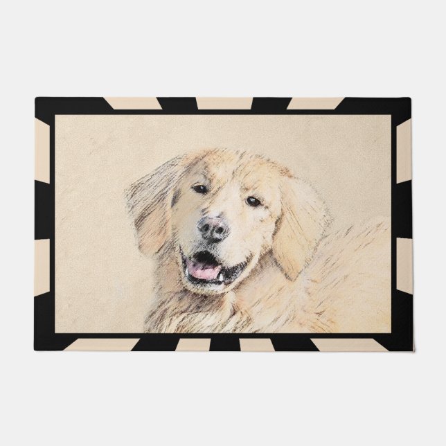 Golden Retriever schilderen - Kute Original Dog Ar Deurmat (Voorkant)