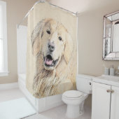 Golden Retriever schilderen - Kute Original Dog Ar Douchegordijn (In situ)