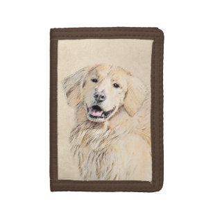 Golden Retriever schilderen - Kute Original Dog Ar Drievoud Portemonnee